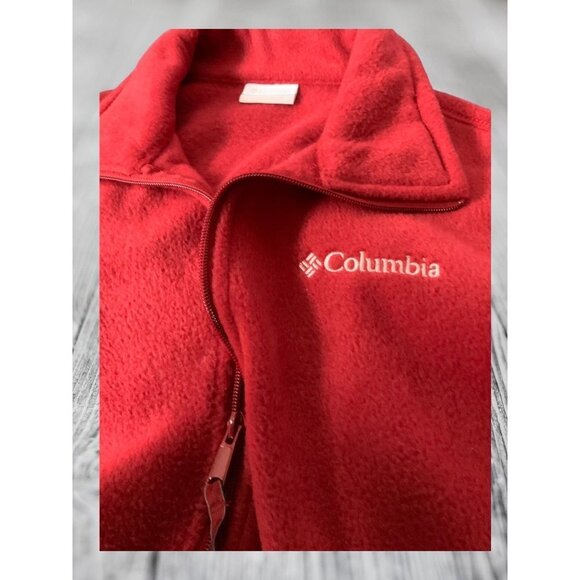 Columbia sleeveless fleece full zip hand pockets solid burgundy vest size medium - Picture 3 of 8